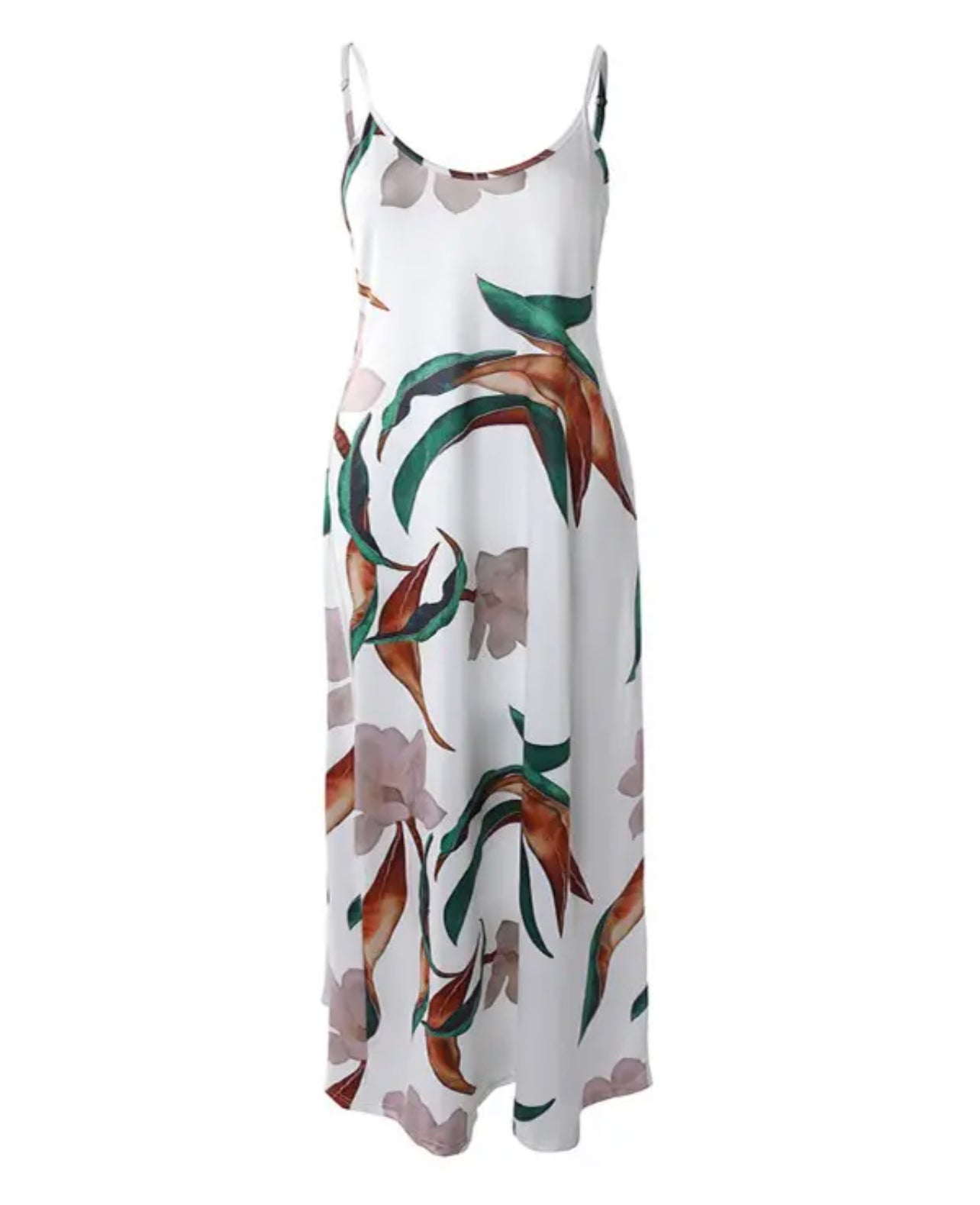 Tropical Print Pocket Design Maxi Dress
