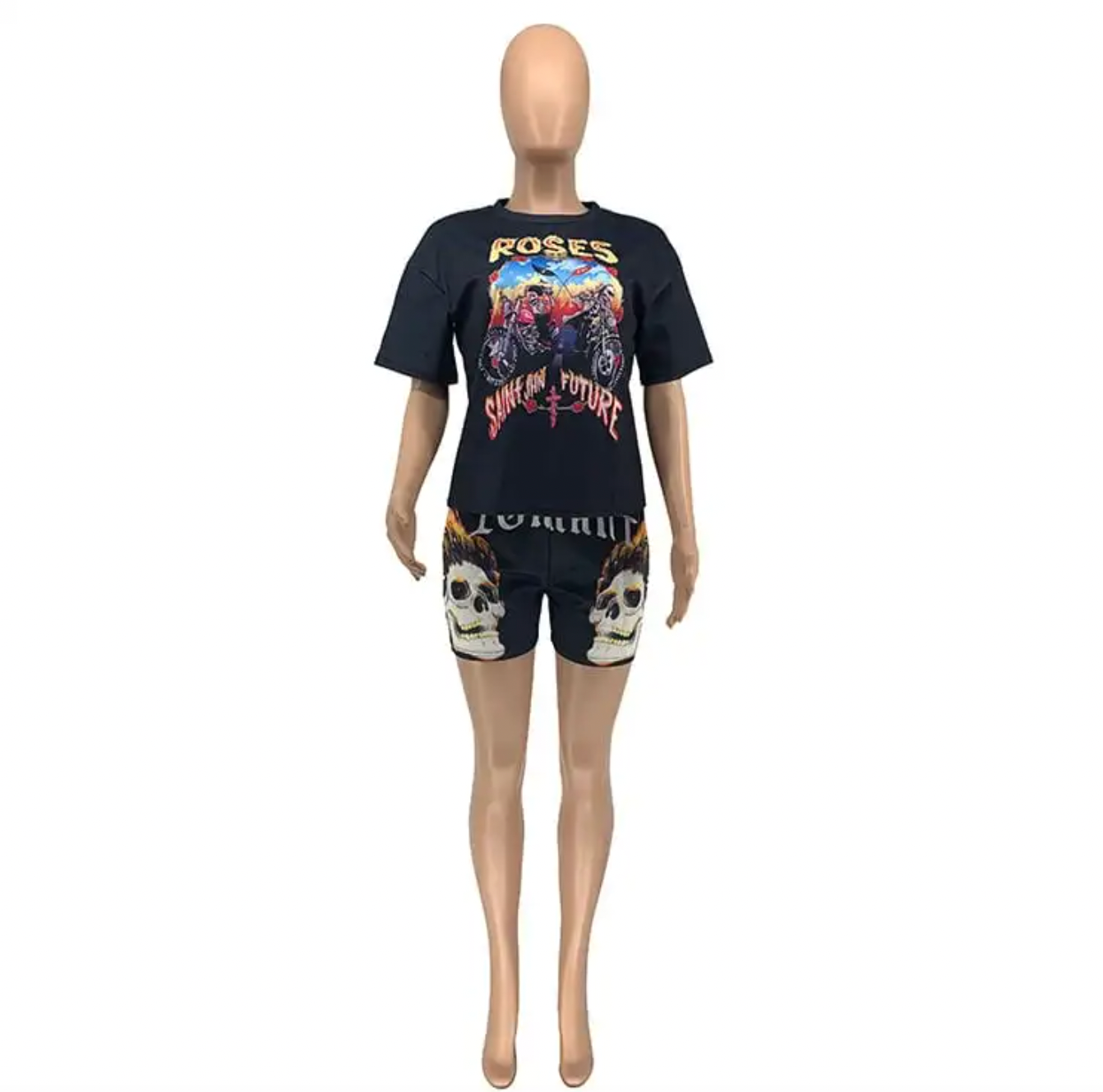 Rock Roses Graphic Tee & Shorts