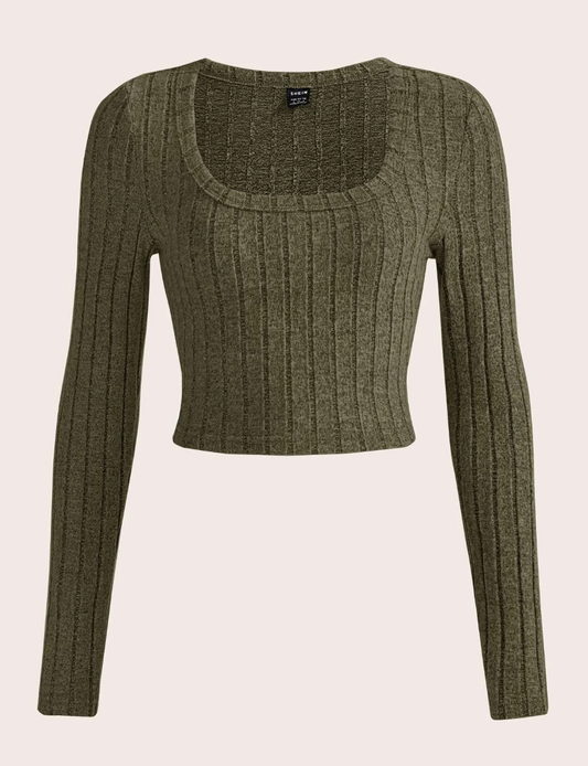 Fall Scoop Neck Crop Tee
