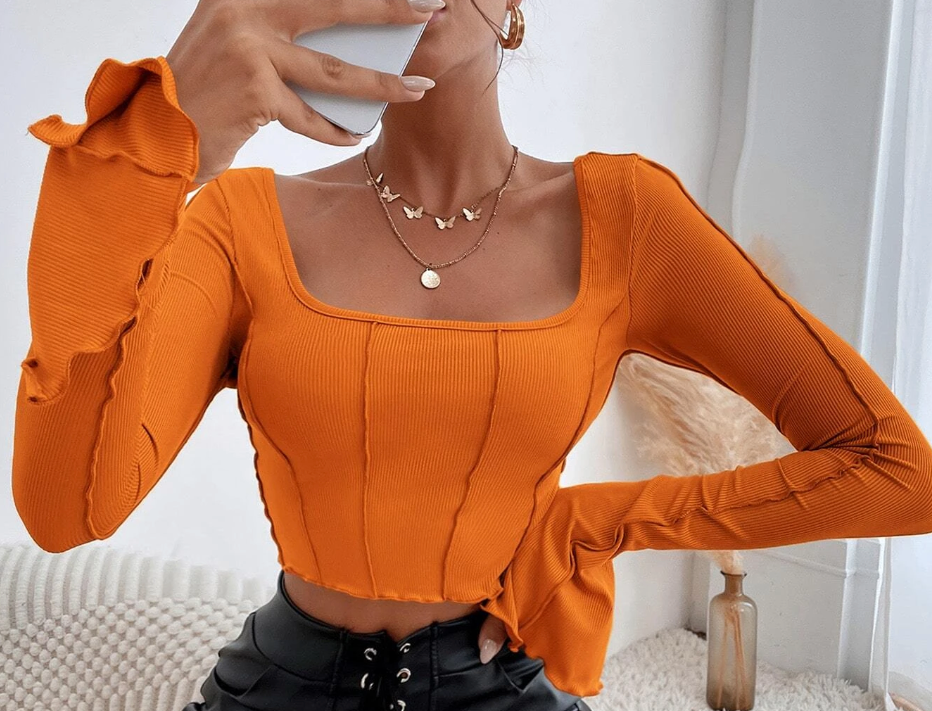 Disco Orange Crop Top