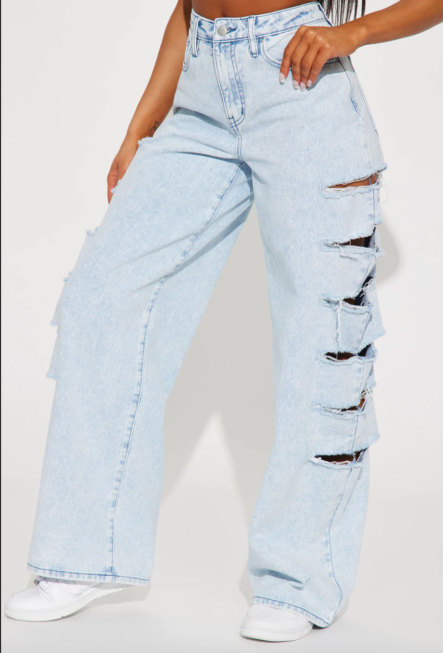 Snowflake Ripped Baggy Jeans