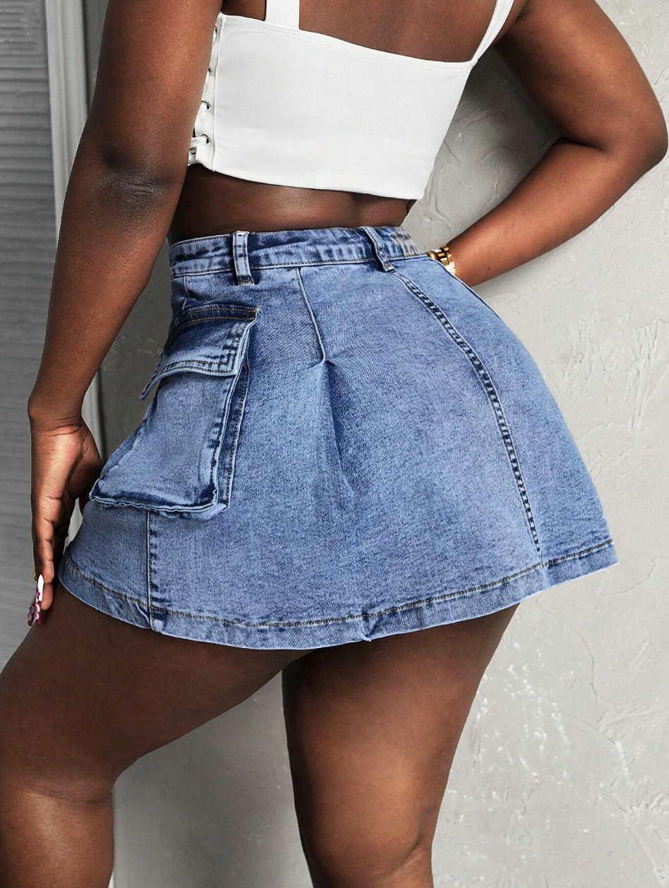 Tee's Cargo Jean Skirt