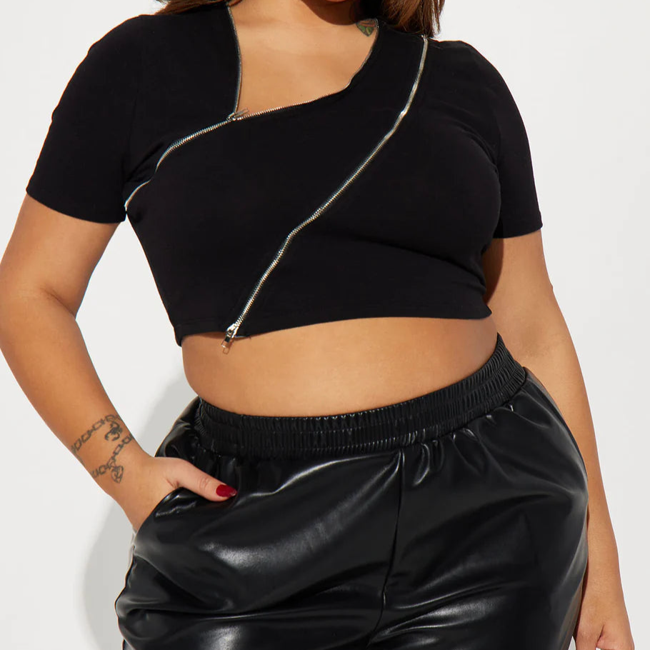 Double Zipper Crop