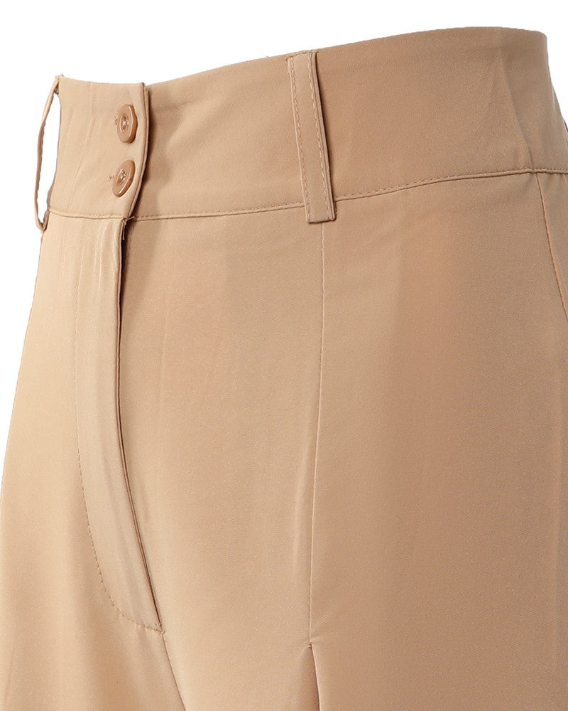 High Waist Ruched Wide Leg Pants ( No Belt)