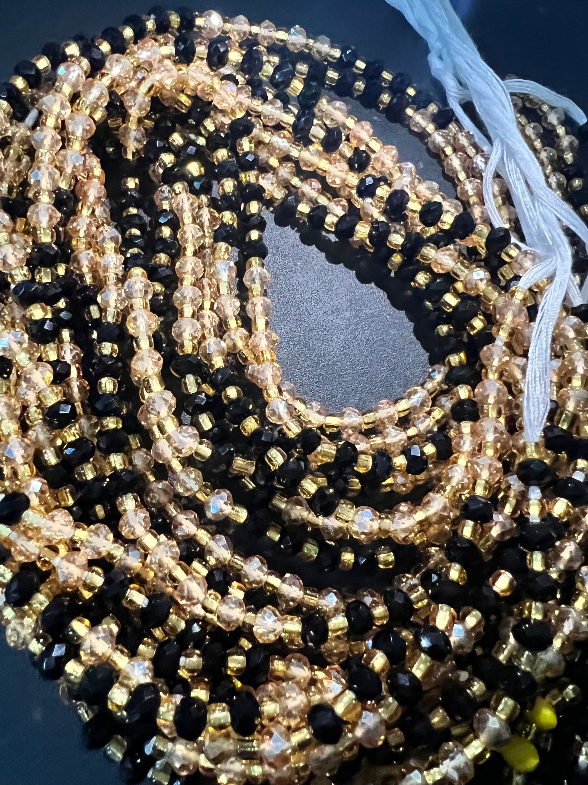 White and Gold waist bead