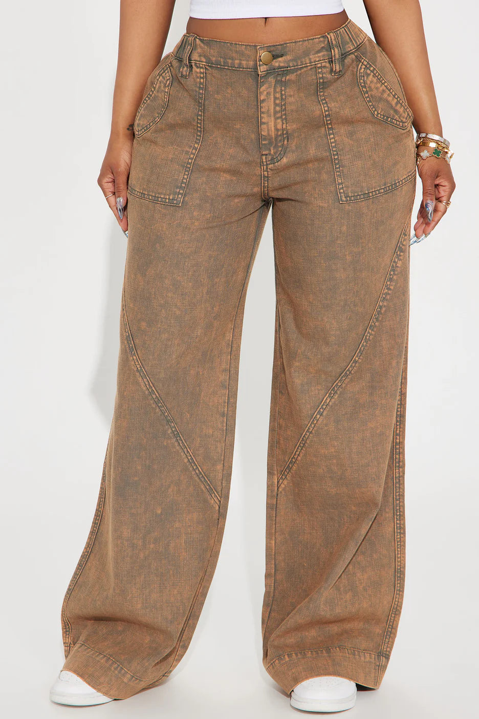 Brown Washed Jeans